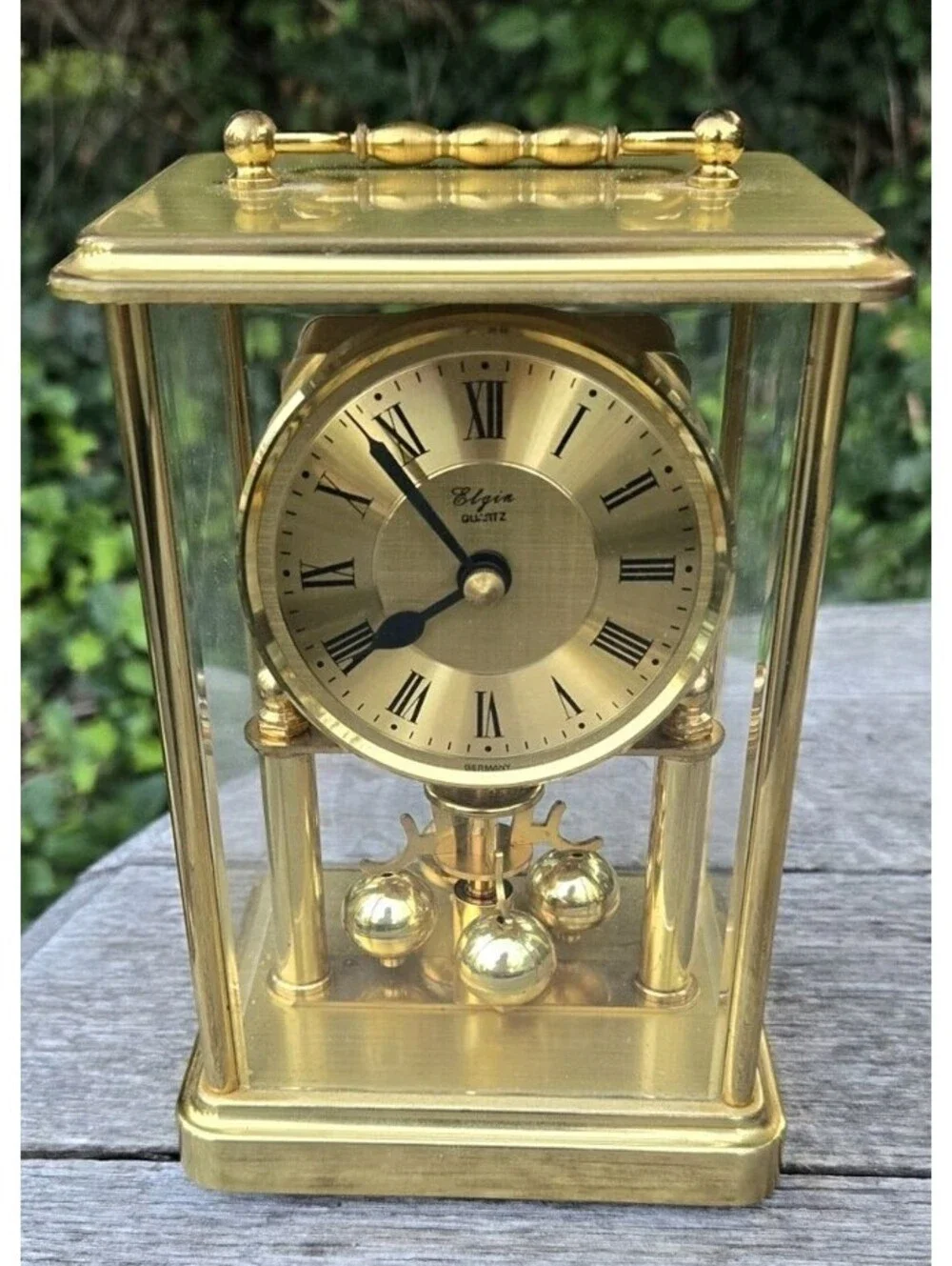 Vintage Elgin Quartz Anniversary Mantel Clock – Made in Japan, Classic Gold Tone
